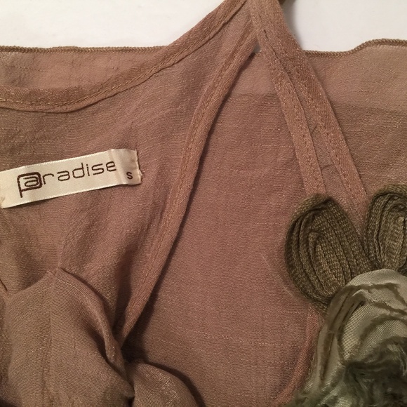 tan brown long top size small women's - Picture 4 of 8